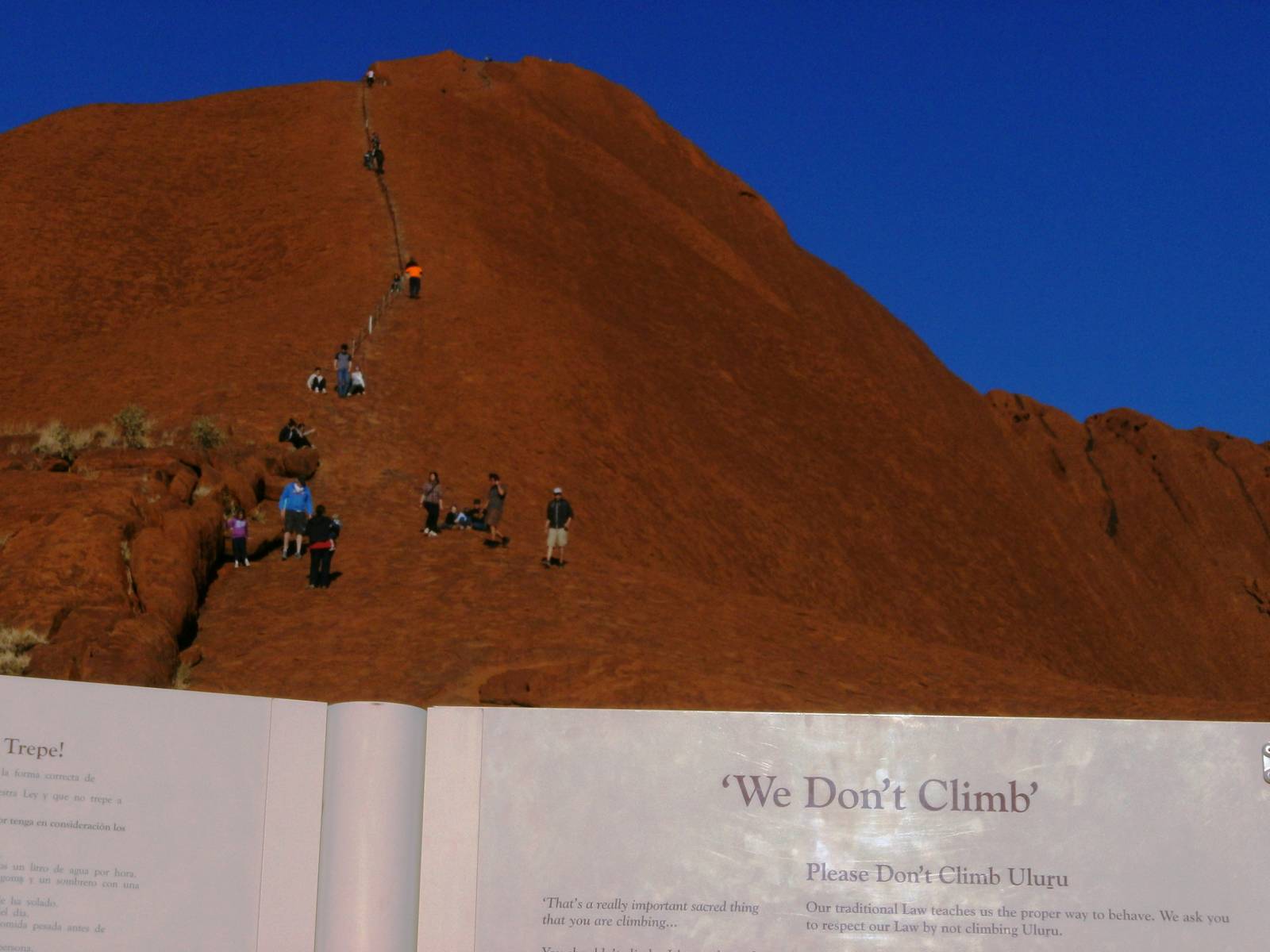 Please don't climb Uluru